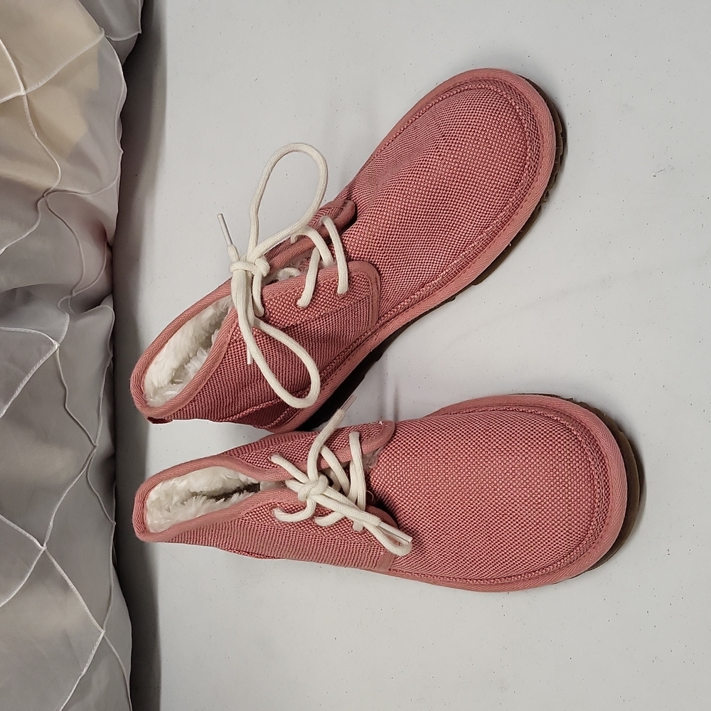 UGG Neumel Natural Women's Canvas Ankle Chukka Boots Size 9